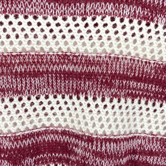 Mine Lightweight Open Knit Striped Pullover Long Sleeve Sweater Size Large - Picture 2 of 5